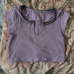 Lavender Ribbed Women's Top
